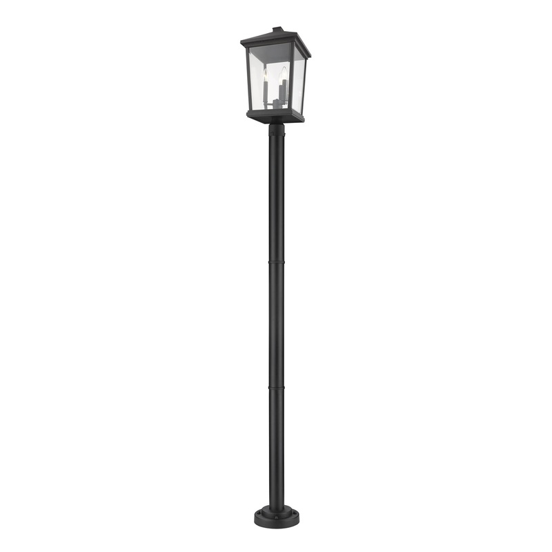 Z-Lite 568PHXLR-567P-BK Beacon Three Light Outdoor Post Mount, Black