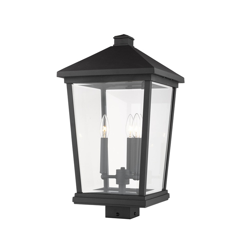 Z-Lite 568PHXLS-BK Beacon Three Light Outdoor Post Mount, Black