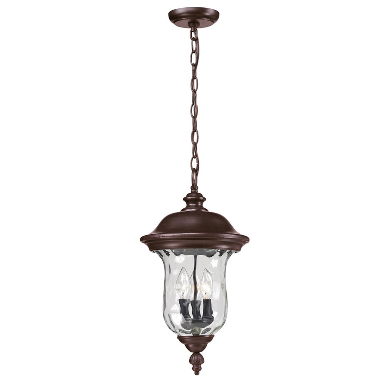 Z-Lite 533CHB-RBRZ Armstrong Three Light Outdoor Chain Mount Ceiling Fixture, Bronze