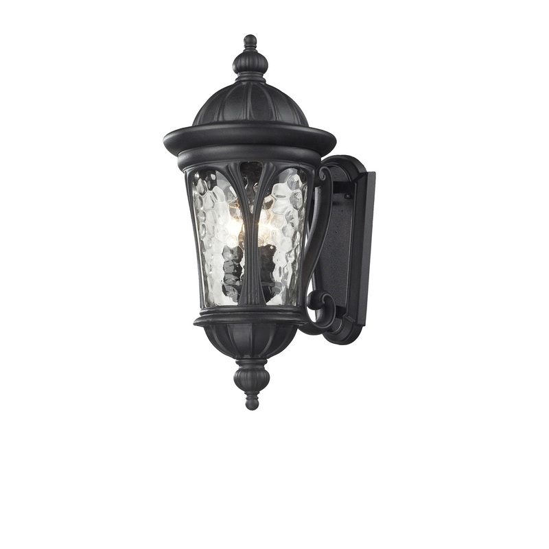 Z-Lite 543M-BK Doma Three Light Outdoor Wall Sconce, Black
