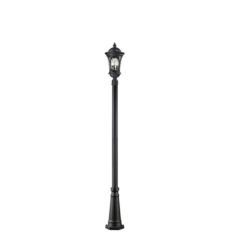 Z-Lite 543PHB-519P-BK Doma Three Light Outdoor Post Mount, Black
