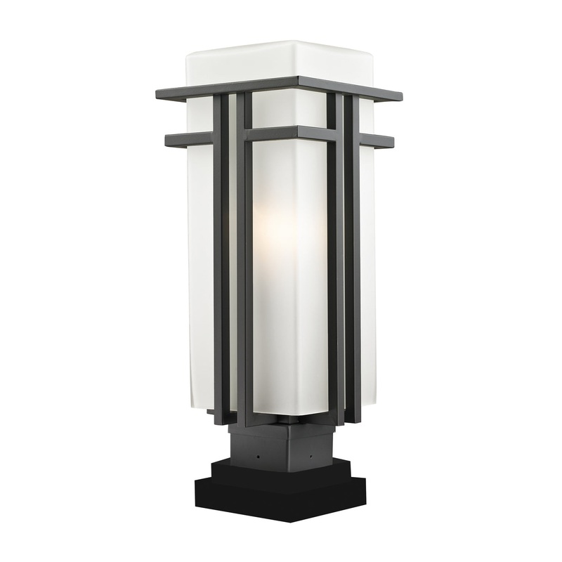 Z-Lite 550PHB-SQPM-ORBZ Abbey One Light Outdoor Pier Mount, Outdoor Rubbed Bronze