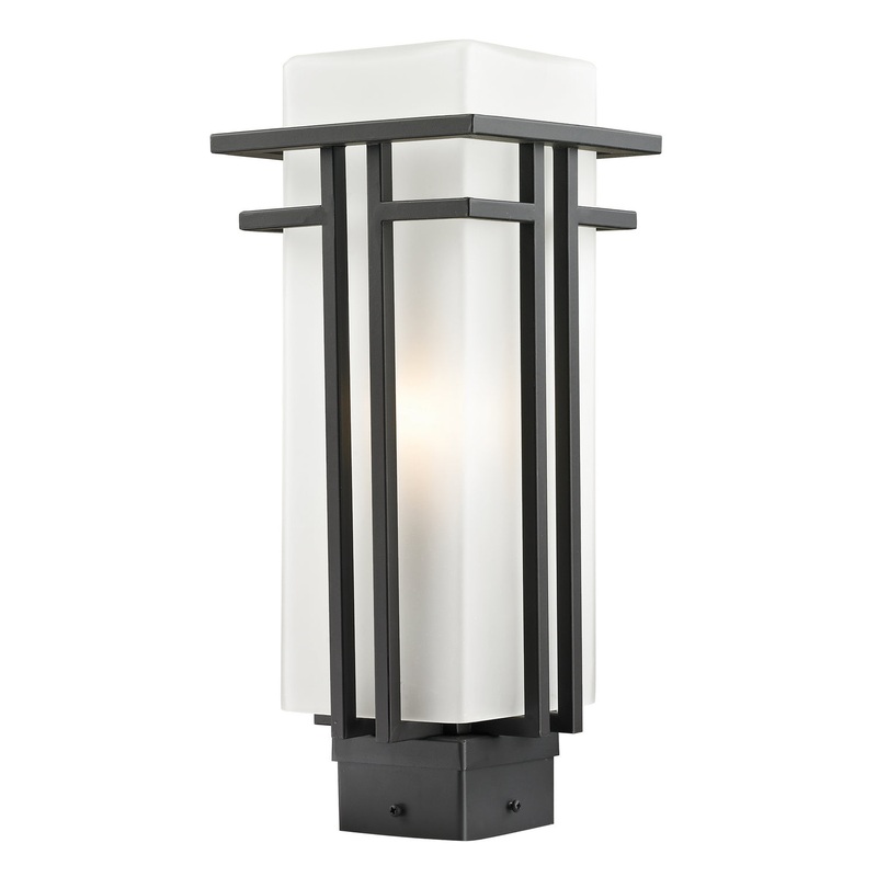 Z-Lite 550PHM-ORBZ Abbey One Light Outdoor Post Mount, Outdoor Rubbed Bronze