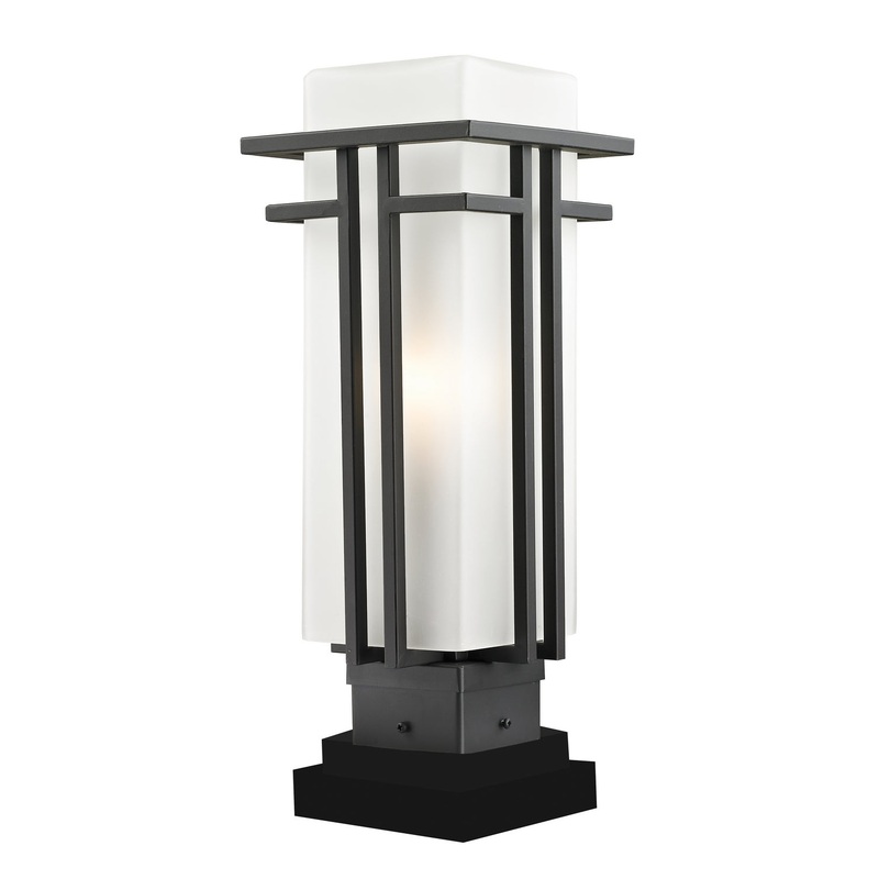 Z-Lite 550PHM-SQPM-ORBZ Abbey One Light Outdoor Pier Mount, Outdoor Rubbed Bronze