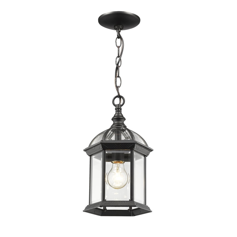 Z-Lite 563CHM-BK Annex One Light Outdoor Chain Mount Ceiling Fixture, Black