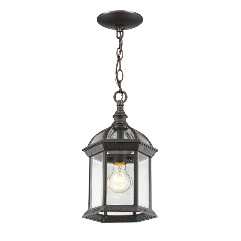 Z-Lite 563CHM-RT Annex One Light Outdoor Chain Mount Ceiling Fixture, Rust