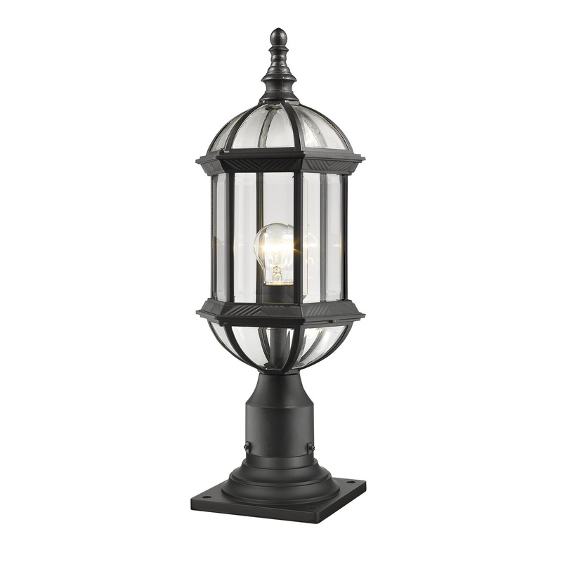 Z-Lite 563PHM-533PM-BK Annex One Light Outdoor Pier Mount, Black