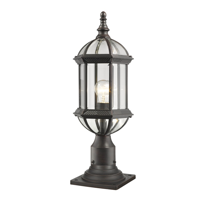 Z-Lite 563PHM-533PM-RT Annex One Light Outdoor Pier Mount, Rust