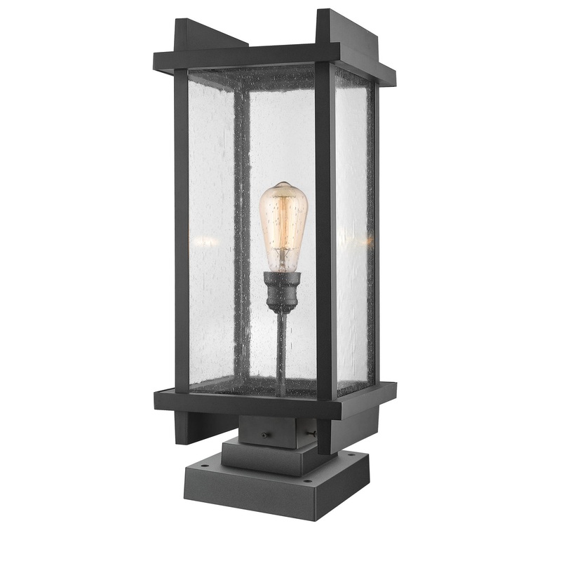 Z-Lite 565PHBS-SQPM-BK Fallow One Light Outdoor Pier Mount, Black
