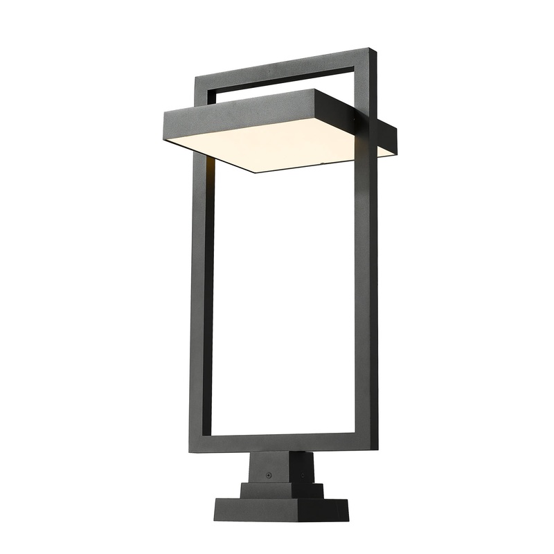 Z-Lite 566PHXLS-SQPM-BK-LED Luttrel LED Outdoor Pier Mount, Black
