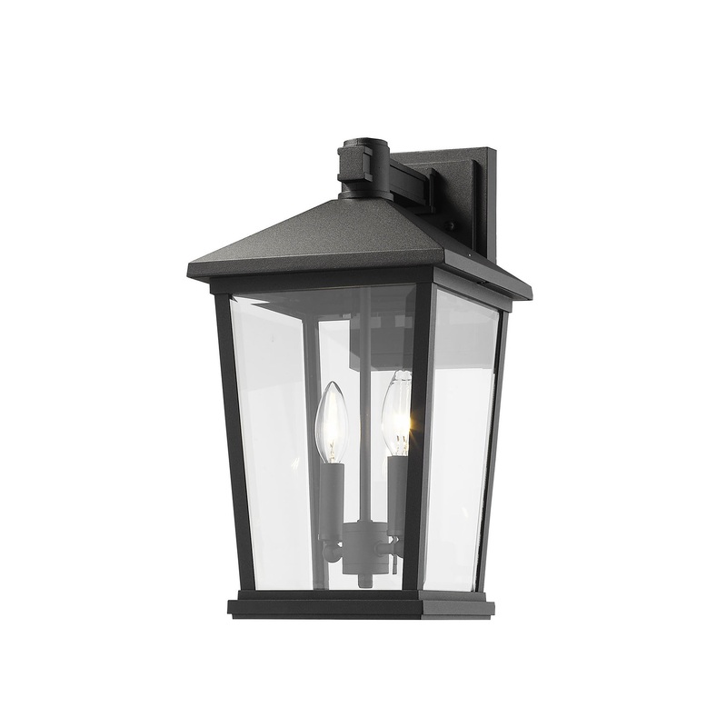 Z-Lite 568B-BK Beacon Two Light Outdoor Wall Sconce, Black