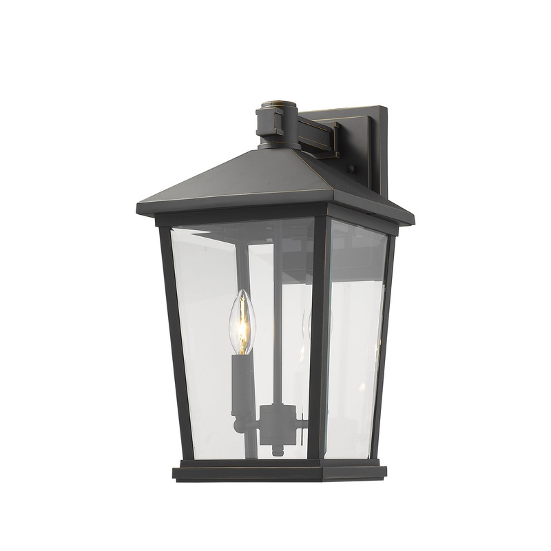 Z-Lite 568B-ORB Beacon Two Light Outdoor Wall Sconce, Oil Rubbed Bronze