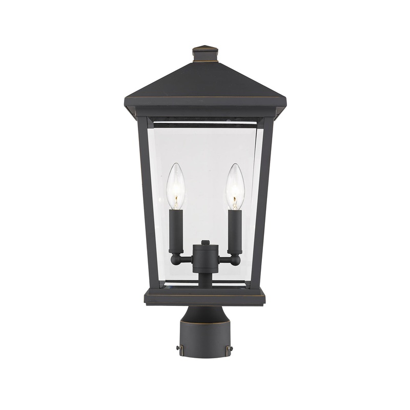 Z-Lite 568PHBR-ORB Beacon Two Light Outdoor Post Mount, Oil Rubbed Bronze