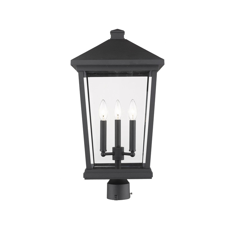 Z-Lite 568PHXLR-BK Beacon Three Light Outdoor Post Mount, Black