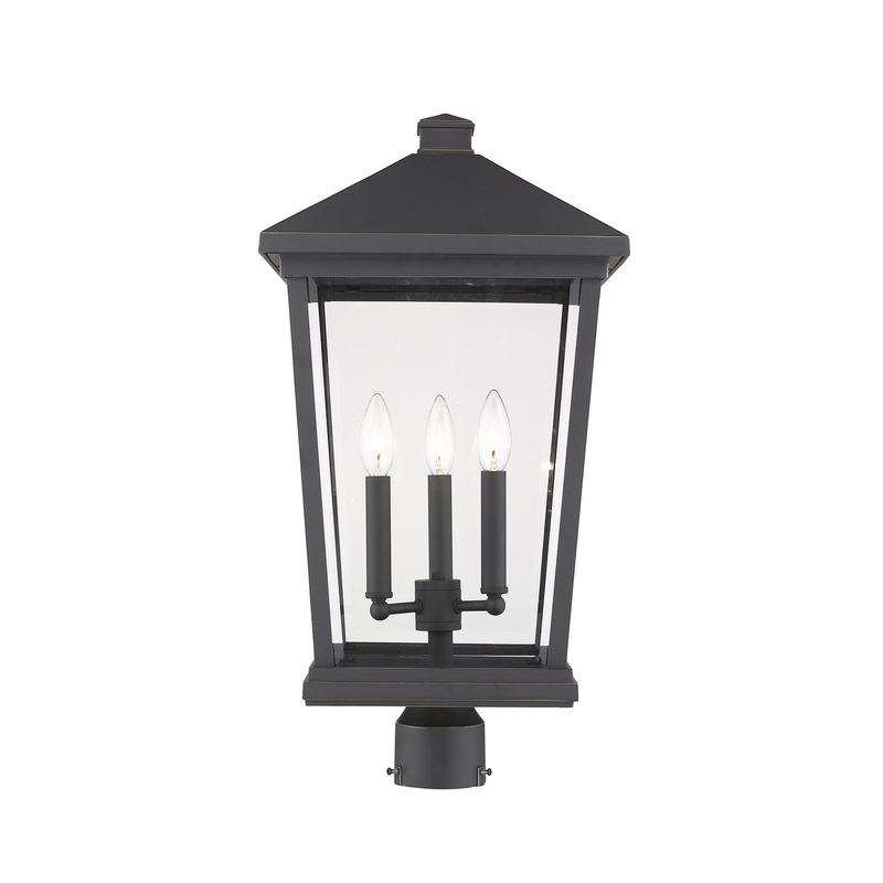 Z-Lite 568PHXLR-ORB Beacon Three Light Outdoor Post Mount, Oil Rubbed Bronze