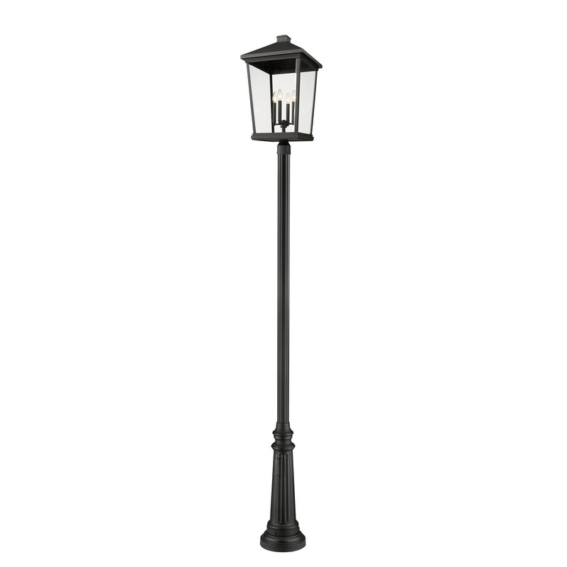 Z-Lite 568PHXXLR-511P-BK Beacon Four Light Outdoor Post Mount, Black