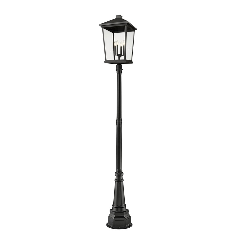 Z-Lite 568PHXXLR-564P-BK Beacon Four Light Outdoor Post Mount, Black