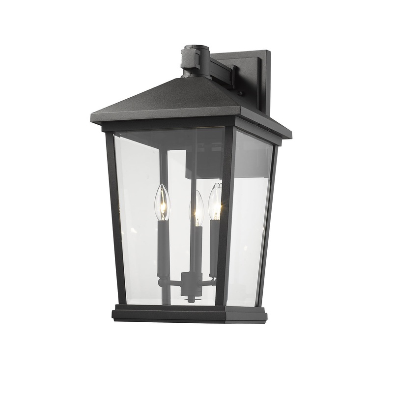 Z-Lite 568XL-BK Beacon Three Light Outdoor Wall Sconce, Black