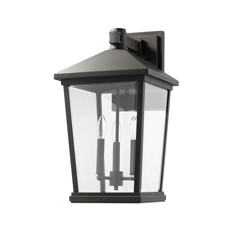 Z-Lite 568XL-ORB Beacon Three Light Outdoor Wall Sconce, Oil Rubbed Bronze