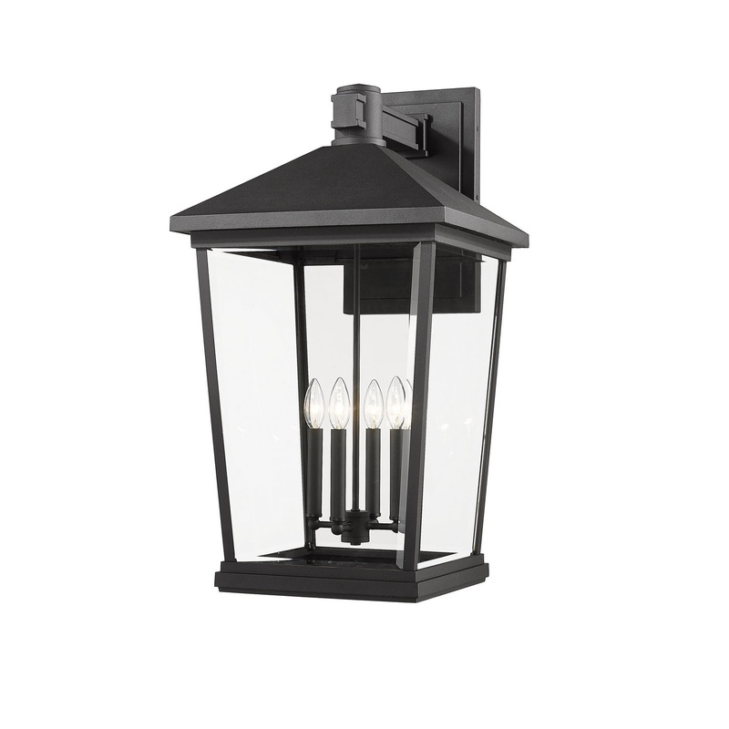 Z-Lite 568XXL-BK Beacon Four Light Outdoor Wall Sconce, Black