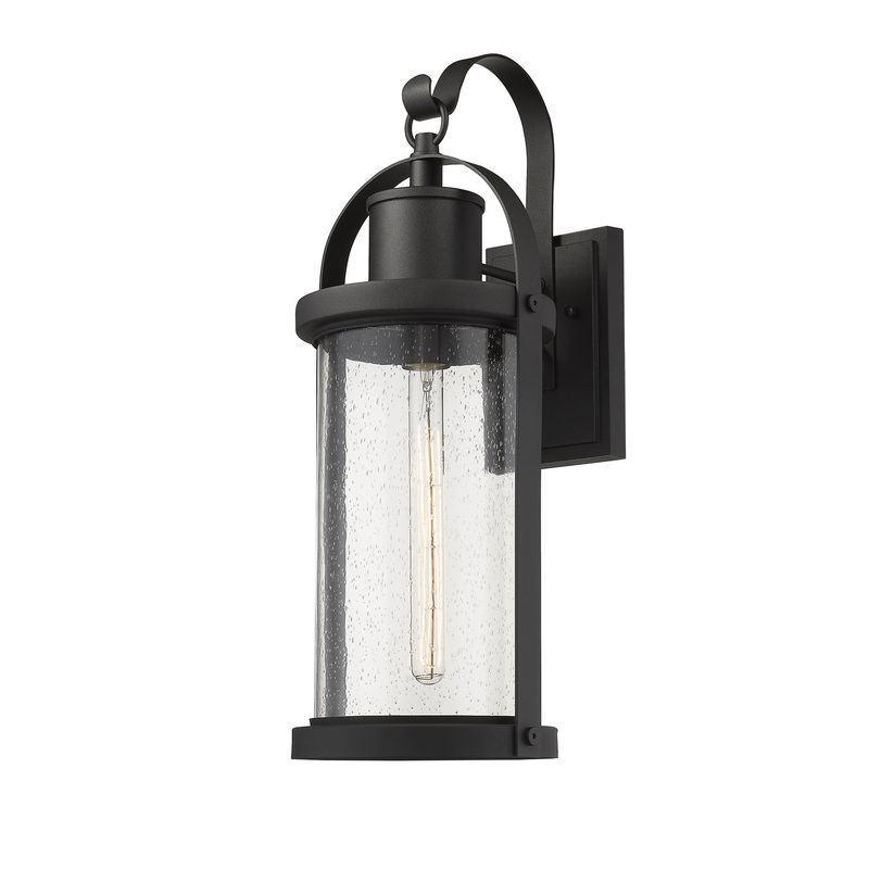 Z-Lite 569B-BK Roundhouse One Light Outdoor Wall Sconce, Black