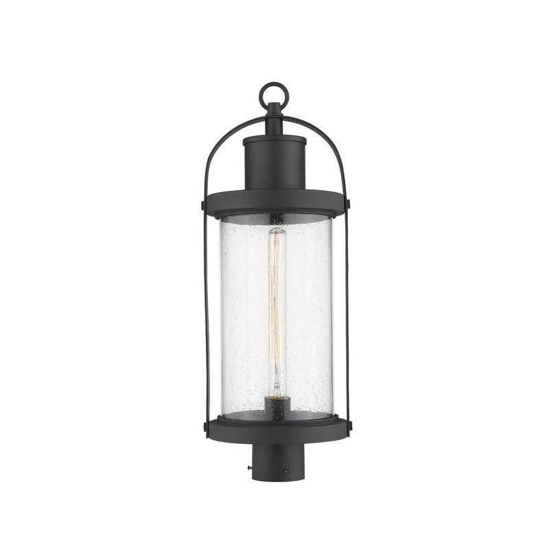 Z-Lite 569PHB-BK Roundhouse One Light Outdoor Post Mount, Black