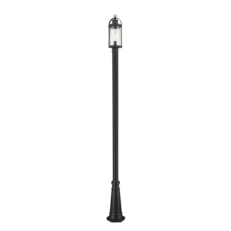Z-Lite 569PHM-519P-BK Roundhouse One Light Outdoor Post Mount, Black