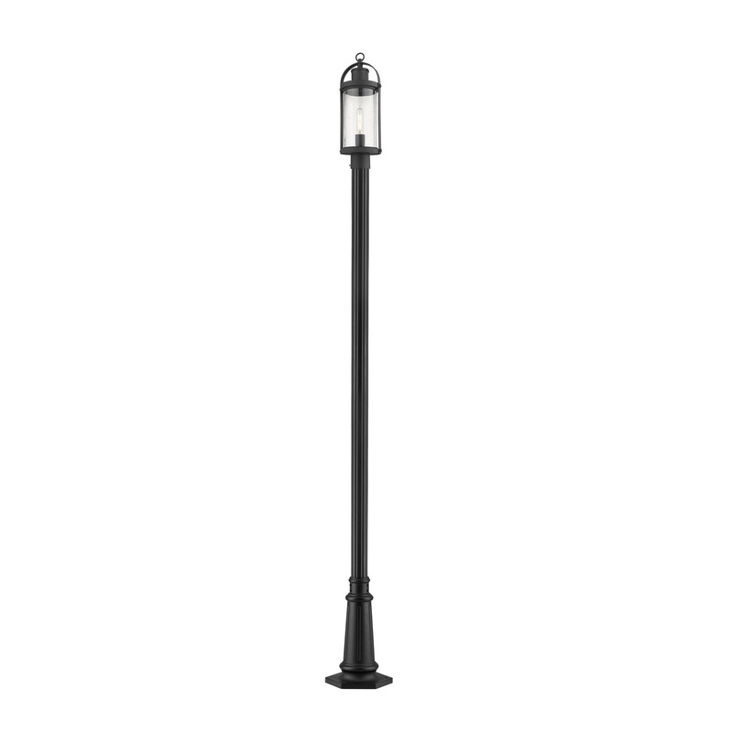 Z-Lite 569PHM-557P-BK Roundhouse One Light Outdoor Post Mount, Black