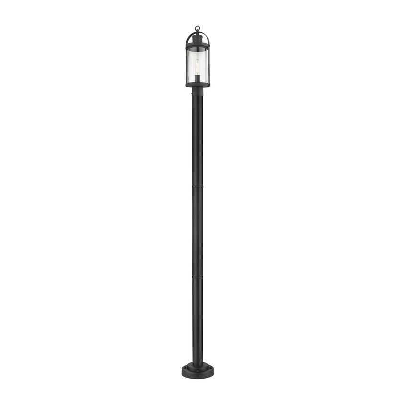 Z-Lite 569PHM-567P-BK Roundhouse One Light Outdoor Post Mount, Black