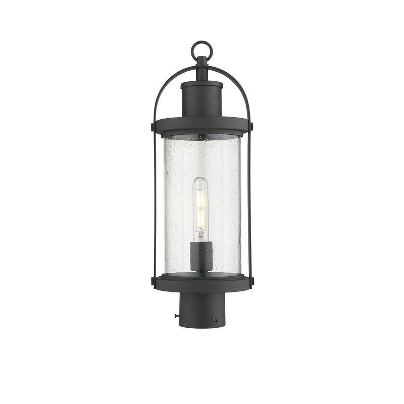 Z-Lite 569PHM-BK Roundhouse One Light Outdoor Post Mount, Black