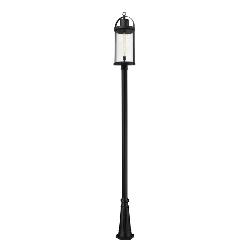 Z-Lite 569PHXL-519P-BK Roundhouse One Light Outdoor Post Mount, Black