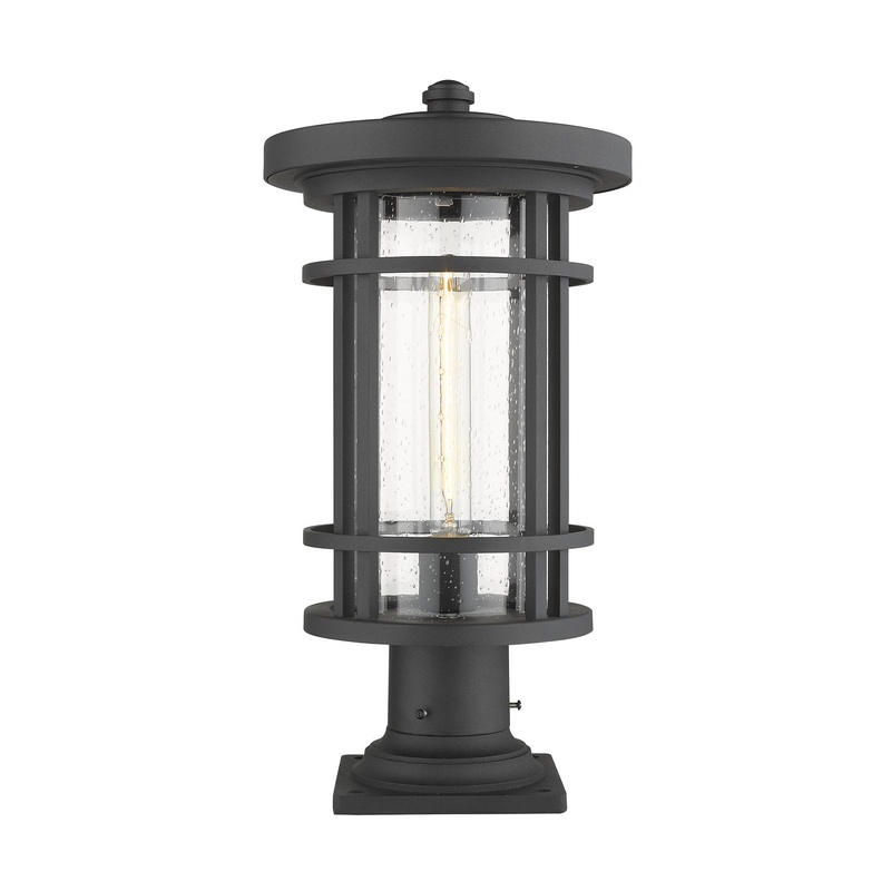 Z-Lite 570PHB-533PM-BK Jordan One Light Outdoor Pier Mount, Black