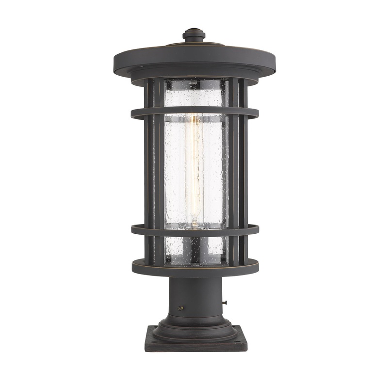 Z-Lite 570PHB-533PM-ORB Jordan One Light Outdoor Pier Mount, Oil Rubbed Bronze