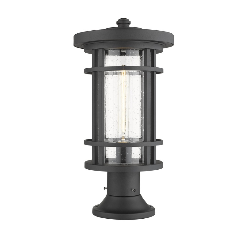 Z-Lite 570PHB-553PM-BK Jordan One Light Outdoor Pier Mount, Black