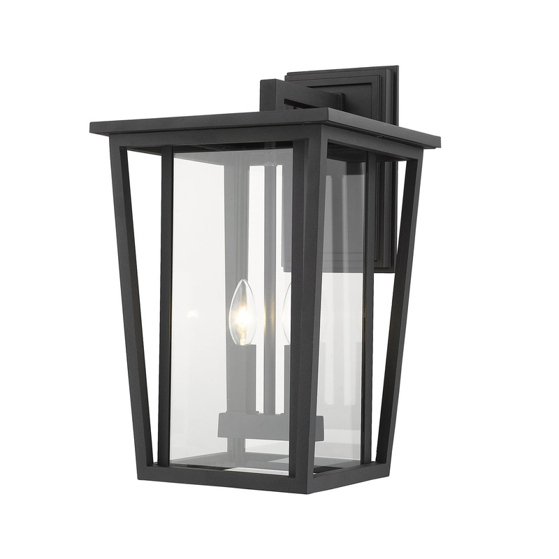 Z-Lite 571B-BK Seoul Two Light Outdoor Wall Sconce, Black