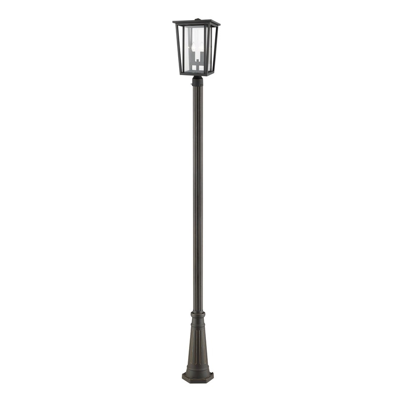 Z-Lite 571PHBR-519P-ORB Seoul Two Light Outdoor Post Mount, Oil Rubbed Bronze