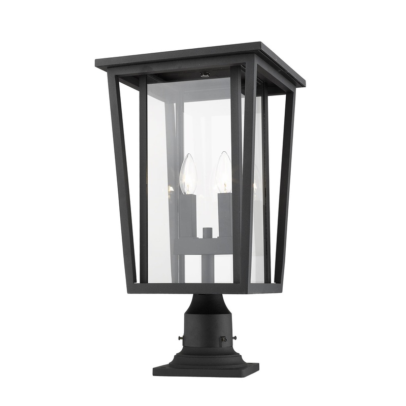 Z-Lite 571PHBR-533PM-BK Seoul Two Light Outdoor Pier Mount, Black