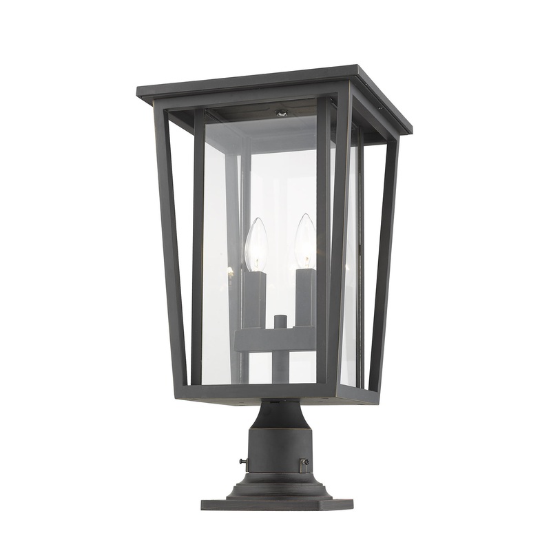 Z-Lite 571PHBR-533PM-ORB Seoul Two Light Outdoor Pier Mount, Oil Rubbed Bronze