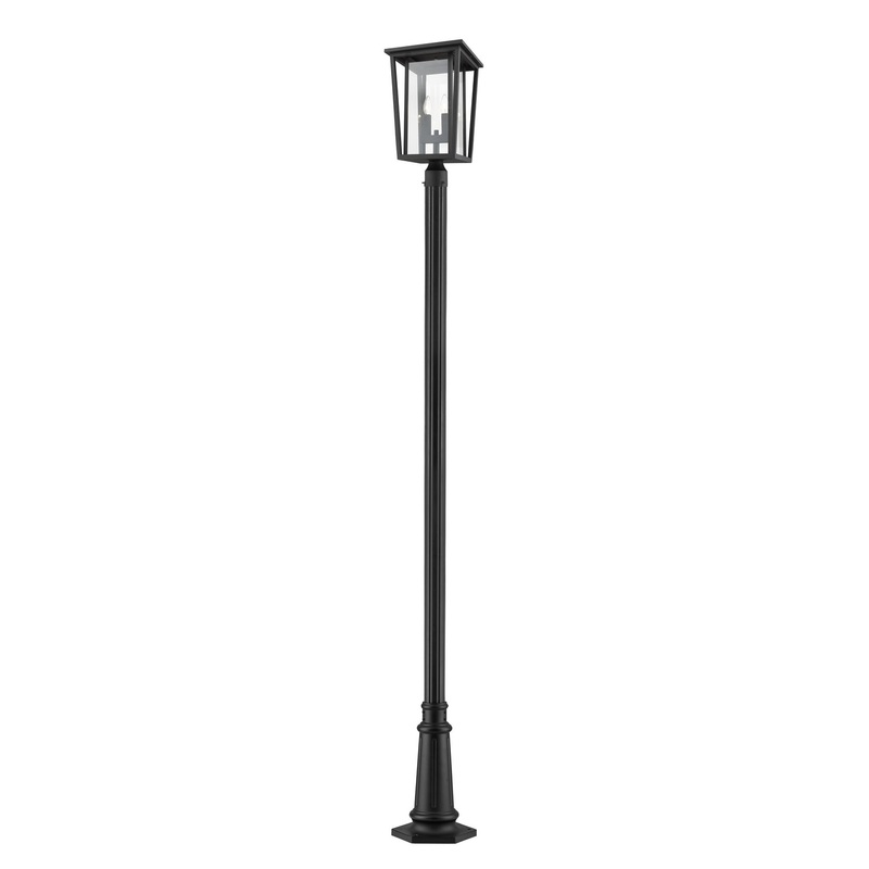 Z-Lite 571PHBR-557P-BK Seoul Two Light Outdoor Post Mount, Black