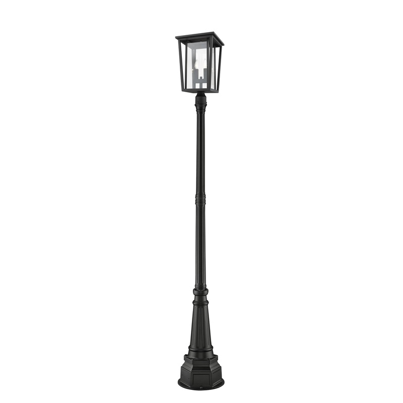 Z-Lite 571PHBR-564P-BK Seoul Two Light Outdoor Post Mount, Black