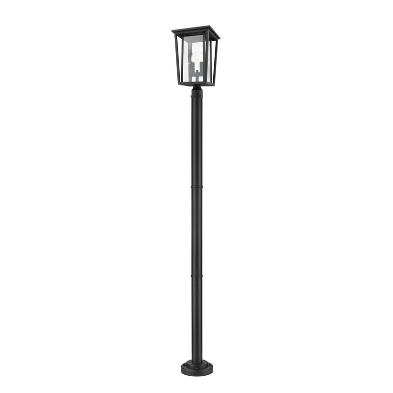 Z-Lite 571PHBR-567P-BK Seoul Two Light Outdoor Post Mount, Black