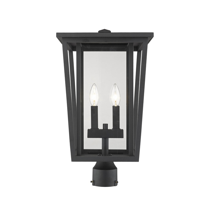 Z-Lite 571PHBR-BK Seoul Two Light Outdoor Post Mount, Black