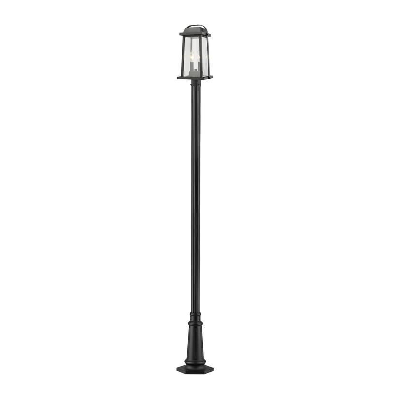Z-Lite 574PHMR-557P-BK Millworks Two Light Outdoor Post Mount, Black