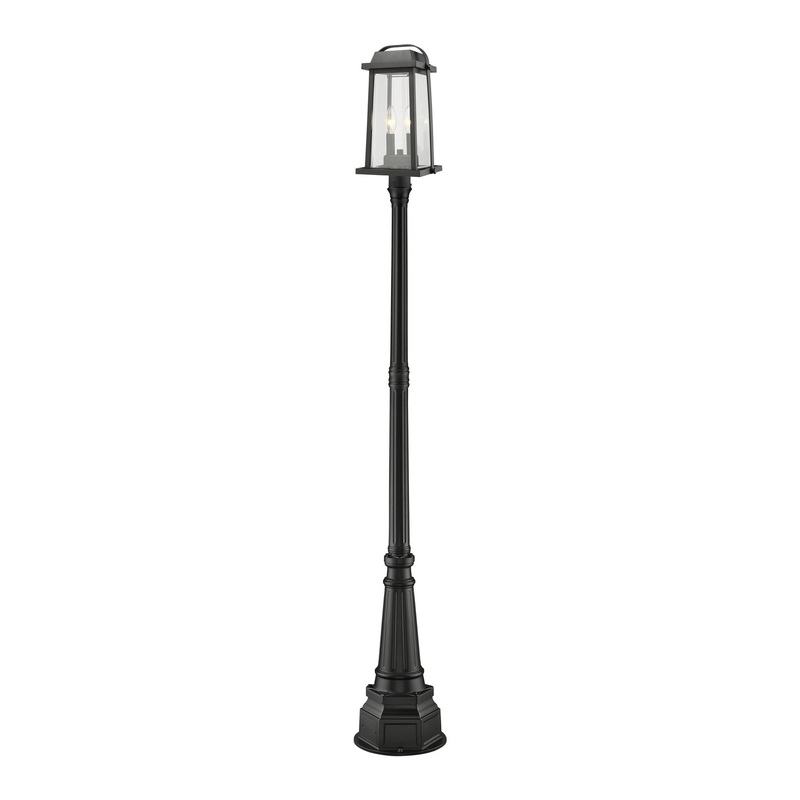 Z-Lite 574PHMR-564P-BK Millworks Two Light Outdoor Post Mount, Black