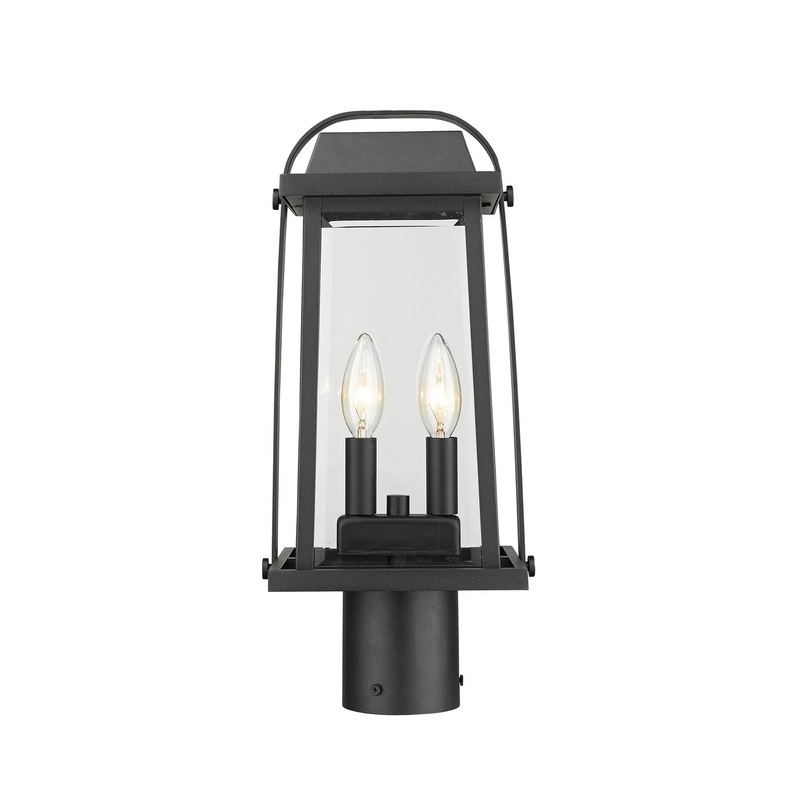 Z-Lite 574PHMR-BK Millworks Two Light Outdoor Post Mount, Black