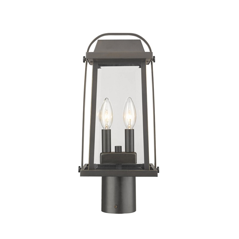 Z-Lite 574PHMR-ORB Millworks Two Light Outdoor Post Mount, Oil Rubbed Bronze