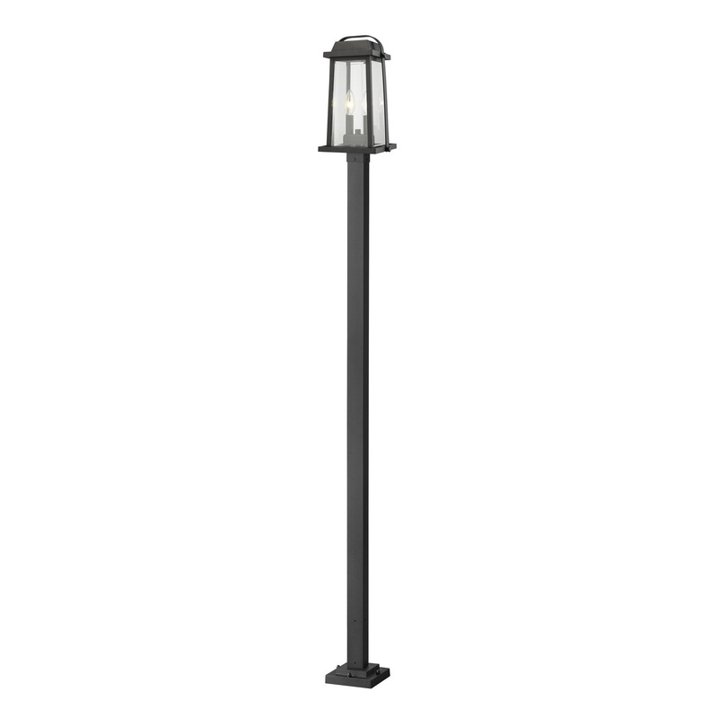 Z-Lite 574PHMS-536P-BK Millworks Two Light Outdoor Post Mount, Black