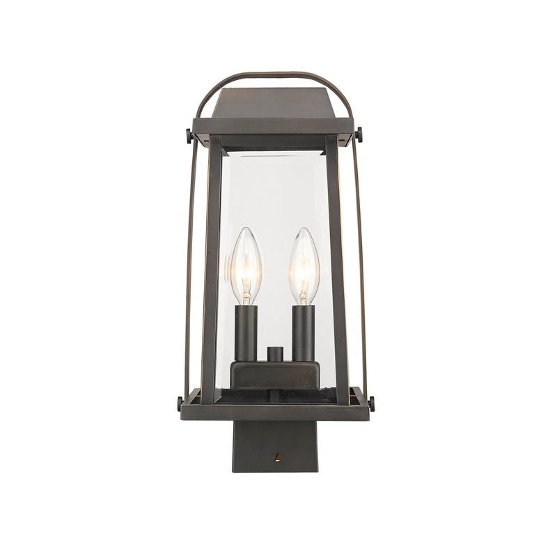 Z-Lite 574PHMS-ORB Millworks Two Light Outdoor Post Mount, Oil Rubbed Bronze