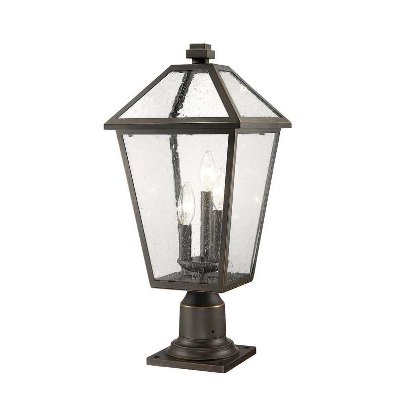 Z-Lite 579PHBR-533PM-ORB Talbot Three Light Outdoor Pier Mount, Oil Rubbed Bronze