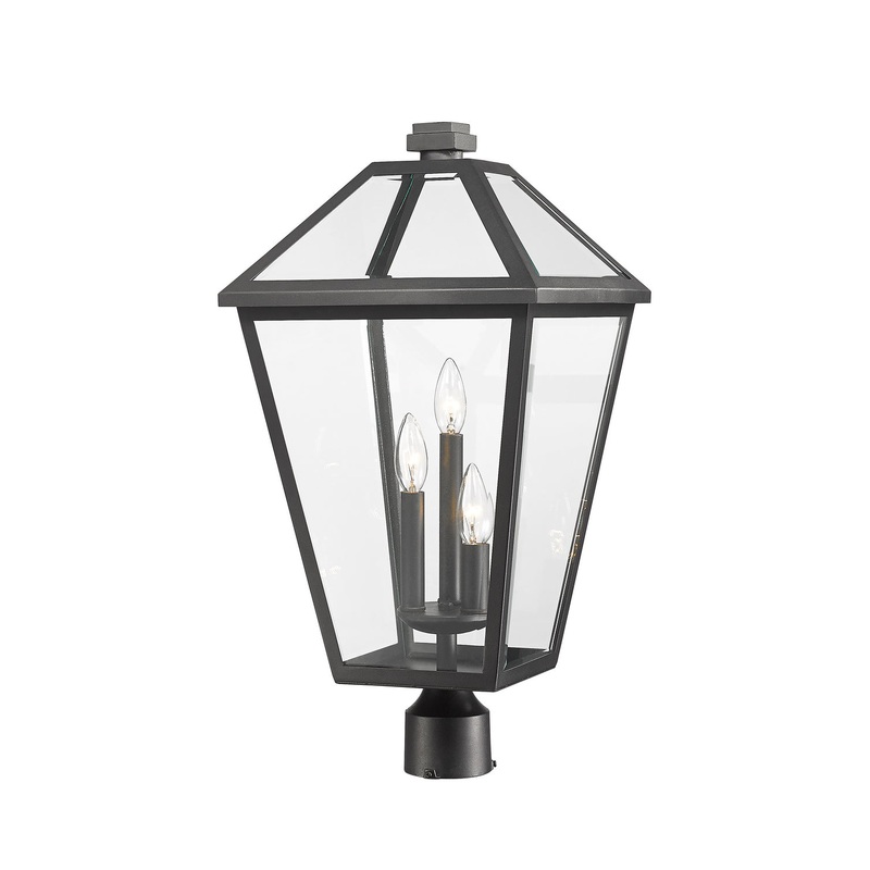 Z-Lite 579PHXLR-BK Talbot Three Light Outdoor Post Mount, Black